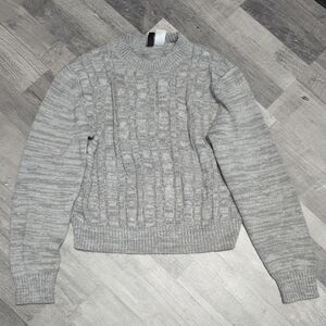 H&M • Gray Cable Knit Sweater, Size Small